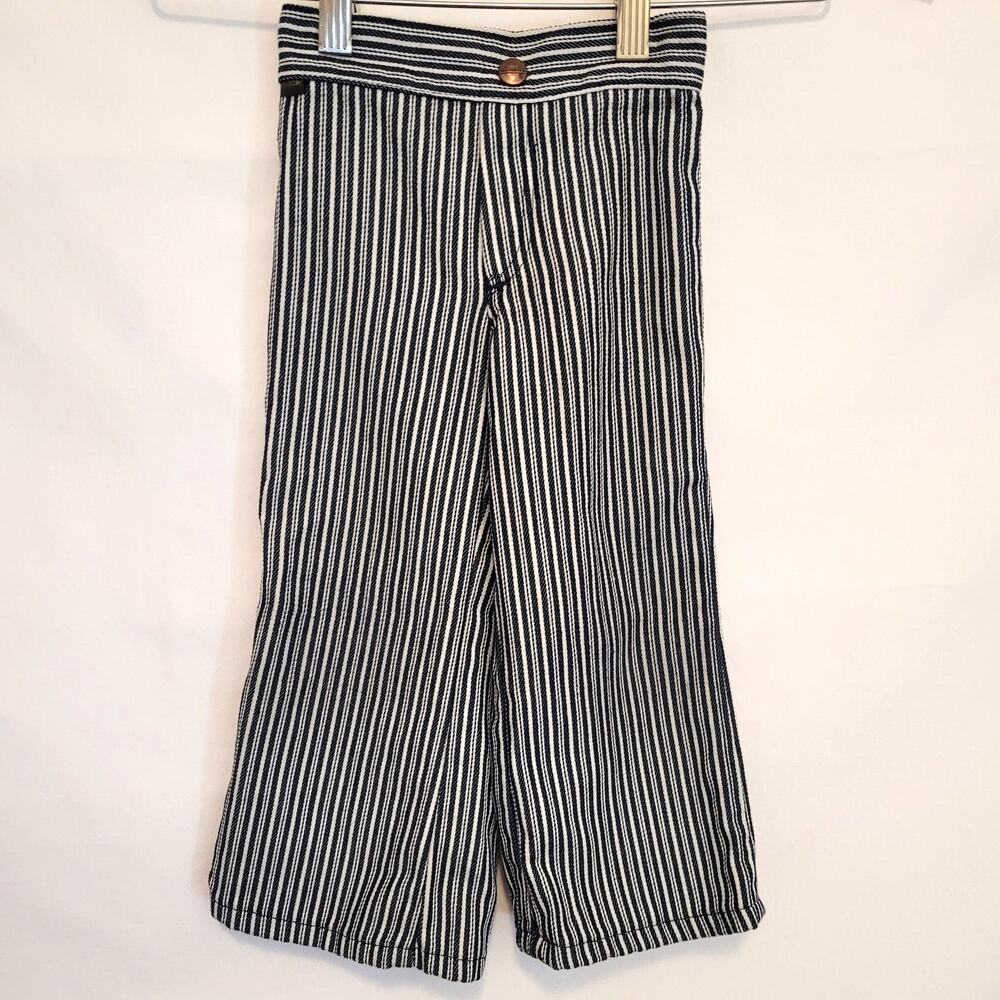 Vintage 70s Maverick Striped Flare Pants Blue White Toddler Retro Western Kids